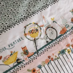 L'EFFET PAPILLON Housse de couette et deux taies enfant coton (240 x 220 cm) Jardinage Multicolore Hot