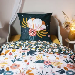 L'EFFET PAPILLON Housse de couette et deux taies enfant coton (200 x 200 cm) Champetre Multicolore Hot