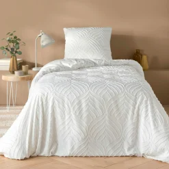 douceur d'intu017drieur Housse de couette et une taie d'oreiller microfibre (140 x 200 cm) Heltie Blanc