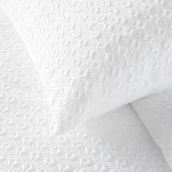 douceur d'intu017drieur Housse de couette et une taie d'oreiller microfibre gaufrée (140 x 200 cm) Litea Blanc New