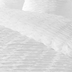 douceur d'intu017drieur Housse de couette et une taie d'oreiller microfibre (140 x 200 cm) Plissia Blanc Best