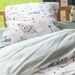 l'Effet Papillon Housse de couette et une taie enfant coton (140 x 200 cm) Galaxie he Blanc Best