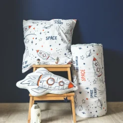 l'Effet Papillon Housse de couette et une taie enfant coton (140 x 200 cm) Galaxie he Blanc Best