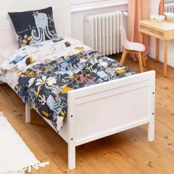 L'EFFET PAPILLON Housse de couette et une taie enfant coton (140 x 200 cm) Octopia Multicolore