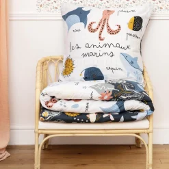 L'EFFET PAPILLON Housse de couette et une taie enfant coton (140 x 200 cm) Octopia Multicolore