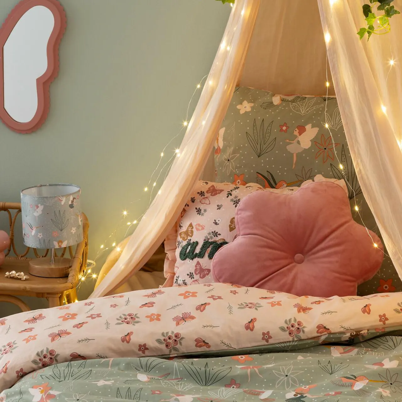 Atmosphera cru017dateur d'intu017drieur for kids Housse de couette et une taie enfant coton (140 x 200 cm) Fée Multicolore Outlet