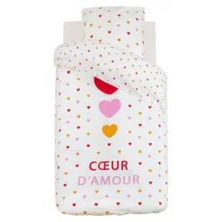 Atmosphera cru017dateur d'intu017drieur for kids Housse de couette et une taie enfant coton (140 x 200 cm) Amour Multicolore Sale
