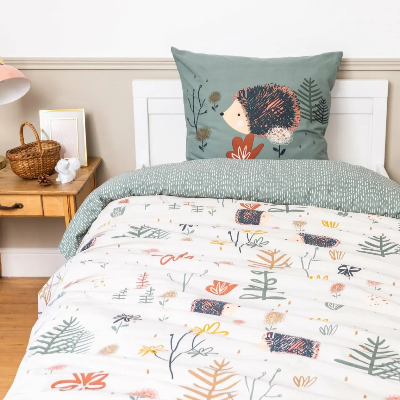 L'EFFET PAPILLON Housse de couette et une taie enfant coton (140 x 200 cm) Polisson Multicolore Sale