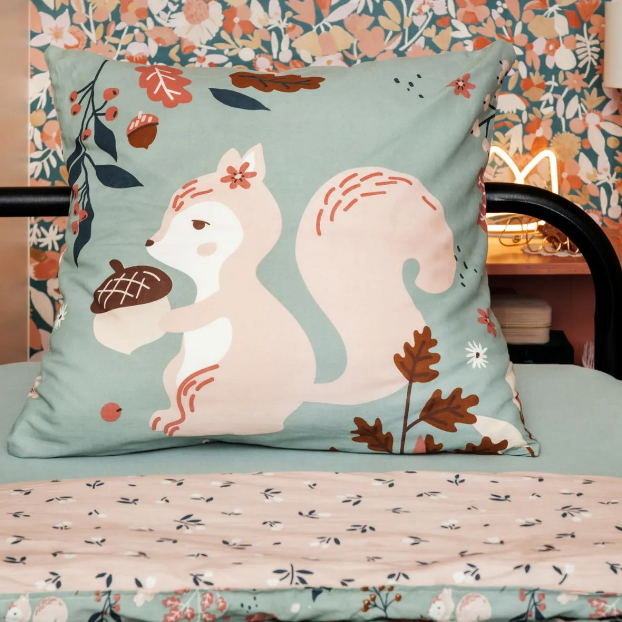 L'EFFET PAPILLON Housse de couette et une taie enfant coton (140 x 200 cm) Tamia Multicolore Sale