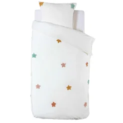 Atmosphera createur d'interieur for kids Housse de couette et une taie enfant coton (140 x 200 cm) Etoile Multicolore New