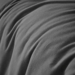 EMINZA Housse de couette flanelle de coton (140 x 200 cm) Nina Gris Anthracite Sale