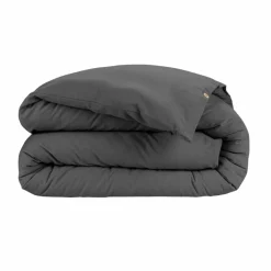 EMINZA Housse de couette flanelle de coton (140 x 200 cm) Nina Gris Anthracite Sale