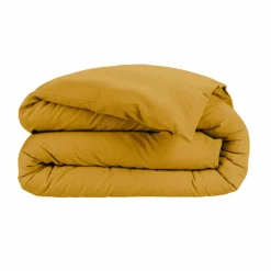 EMINZA Housse de couette flanelle de coton (140 x 200 cm) Nina Jaune ocre Hot