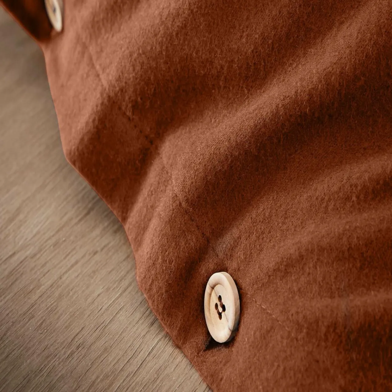 EMINZA Housse de couette flanelle de coton (140 x 200 cm) Nina Terracotta