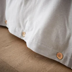 EMINZA Housse de couette flanelle de coton (280 x 240 cm) Nina Gris clair