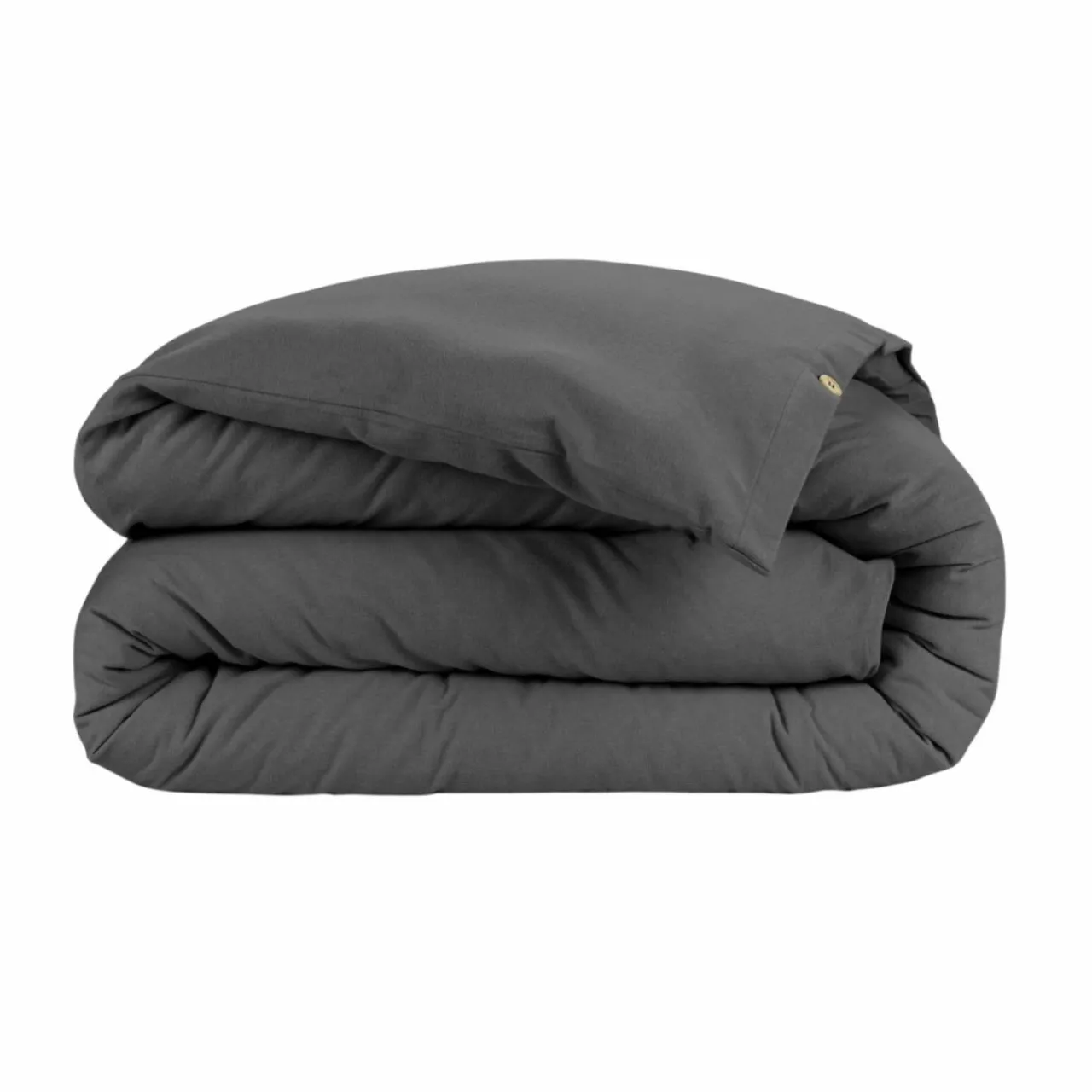 EMINZA Housse de couette flanelle de coton (240 x 220 cm) Nina Gris Anthracite Outlet