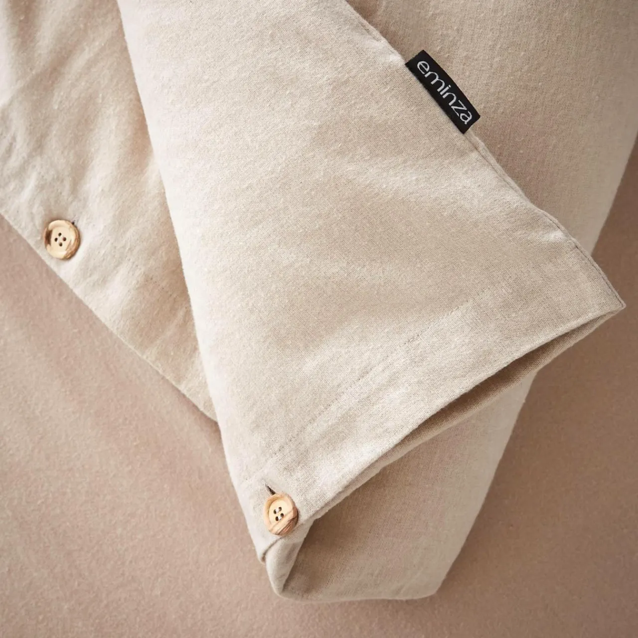 EMINZA Housse de couette flanelle de coton (260 x 240 cm) Nina Beige Sale