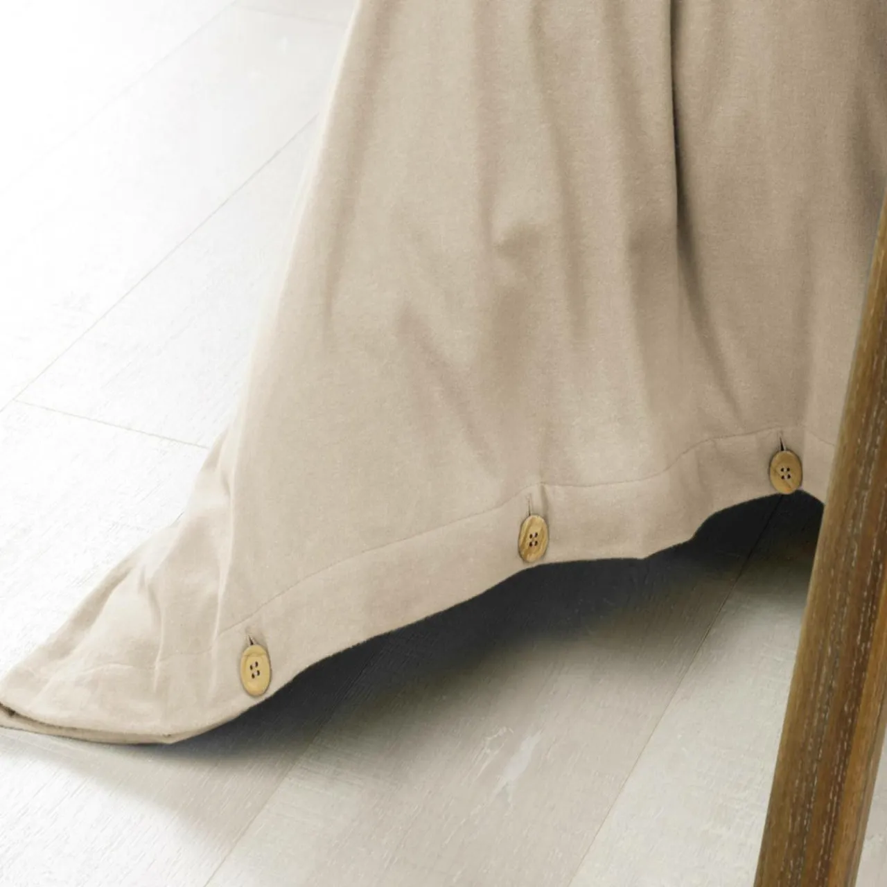 EMINZA Housse de couette flanelle de coton (200 x 200 cm) Nina Beige