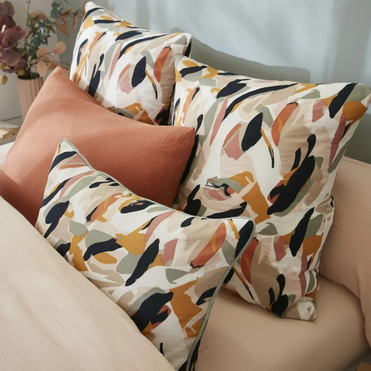EMINZA Housse de couette gaze de coton (240 x 220 cm) Mathilda Multicolore Online