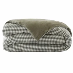 EMINZA Housse de couette gaze de coton (200 x 200 cm) Gaïa vichy Vert romarin Hot