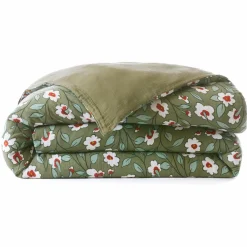 EMINZA Housse de couette gaze de coton (240 x 220 cm) Gaïa Marguerite Vert Romarin Online