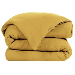 EMINZA Housse de couette gaze de coton (140 x 200 cm) Gaïa Jaune safran Sale