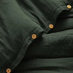 EMINZA Housse de couette gaze de coton (140 x 200 cm) Gaïa Vert sapin New