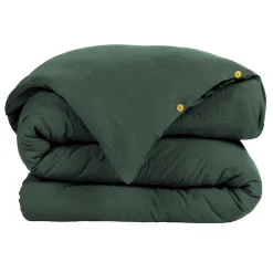 EMINZA Housse de couette gaze de coton (140 x 200 cm) Gaïa Vert sapin New