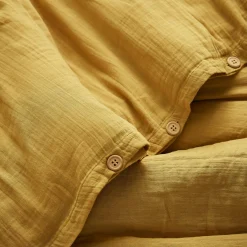 EMINZA Housse de couette gaze de coton (240 x 220 cm) Gaïa Jaune safran Discount