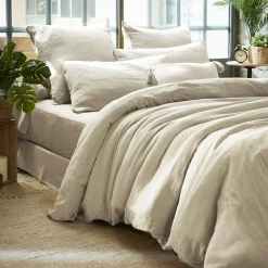 EMINZA Housse de couette gaze de coton (240 x 220 cm) Gaïa pampa Beige Hot