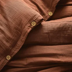 EMINZA Housse de couette gaze de coton (280 x 240 cm) Gaïa Terracotta Online