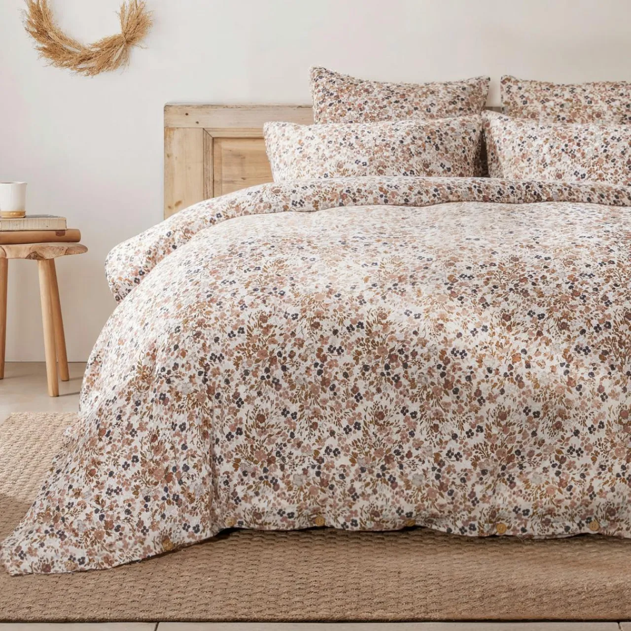 EMINZA Housse de couette gaze de coton (260 x 240) Constance pampa Beige Sale