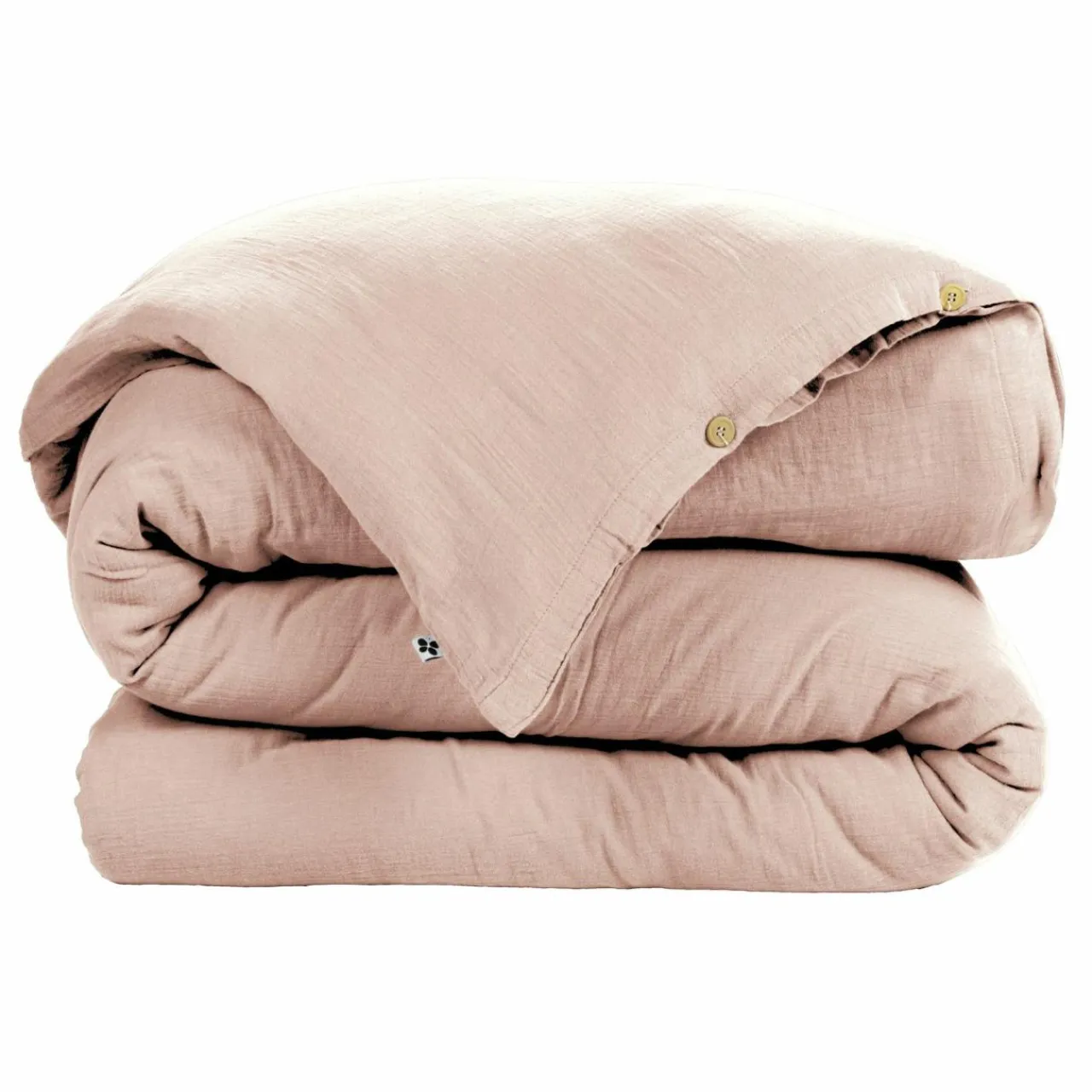 EMINZA Housse de couette gaze de coton (260 x 240 cm) Gaïa Rose poudré New