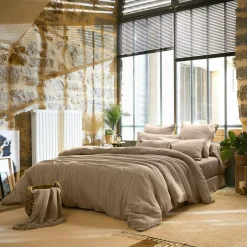 EMINZA Housse de couette gaze de coton (200 x 200 cm) Gaïa Ficelle Clearance