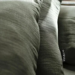 EMINZA Housse de couette gaze de coton (260 x 240 cm) Gaïa Vert romarin Outlet
