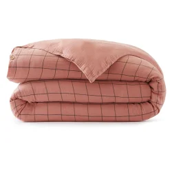 EMINZA Housse de couette gaze de coton (240 x 220 cm) Gaïa Match Rose Pêche Online