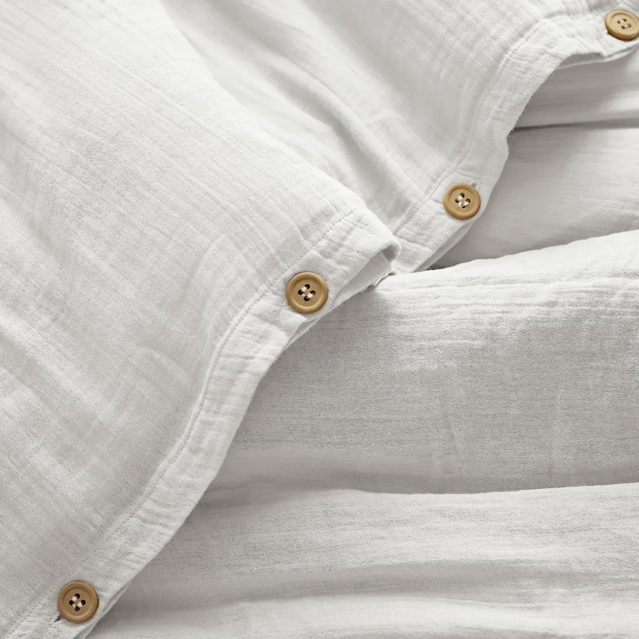 EMINZA Housse de couette gaze de coton (260 x 240 cm) Gaïa chantilly Blanc Online