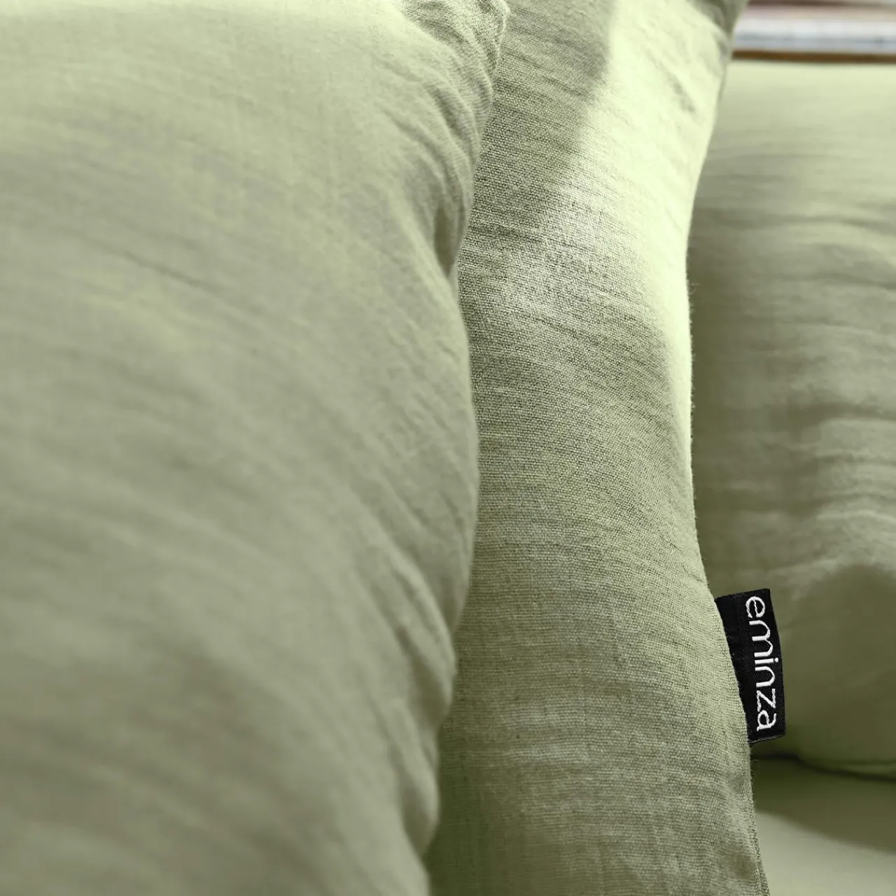 EMINZA Housse de couette gaze de coton (240 x 220 cm) Gaïa Vert tilleul