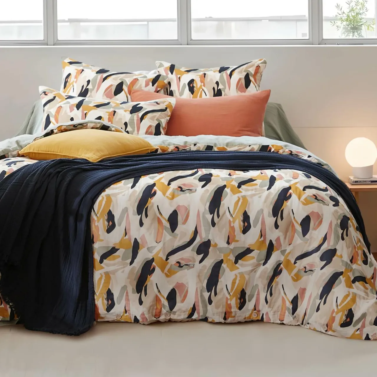 EMINZA Housse de couette gaze de coton (260 x 240 cm) Mathilda Multicolore Best
