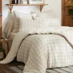 EMINZA Housse de couette gaze de coton (260 x 240 cm) Gaïa Match pampa Beige Outlet