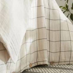 EMINZA Housse de couette gaze de coton (200 x 200 cm) Gaïa Match pampa Beige Best
