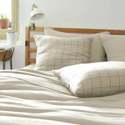 EMINZA Housse de couette gaze de coton (200 x 200 cm) Gaïa Match pampa Beige Best