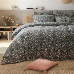 EMINZA Housse de couette gaze de coton (200 x 200 cm) Constance Bleu nuit Hot