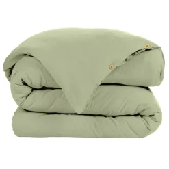 EMINZA Housse de couette gaze de coton (140 x 200 cm) Gaïa Vert tilleul Best