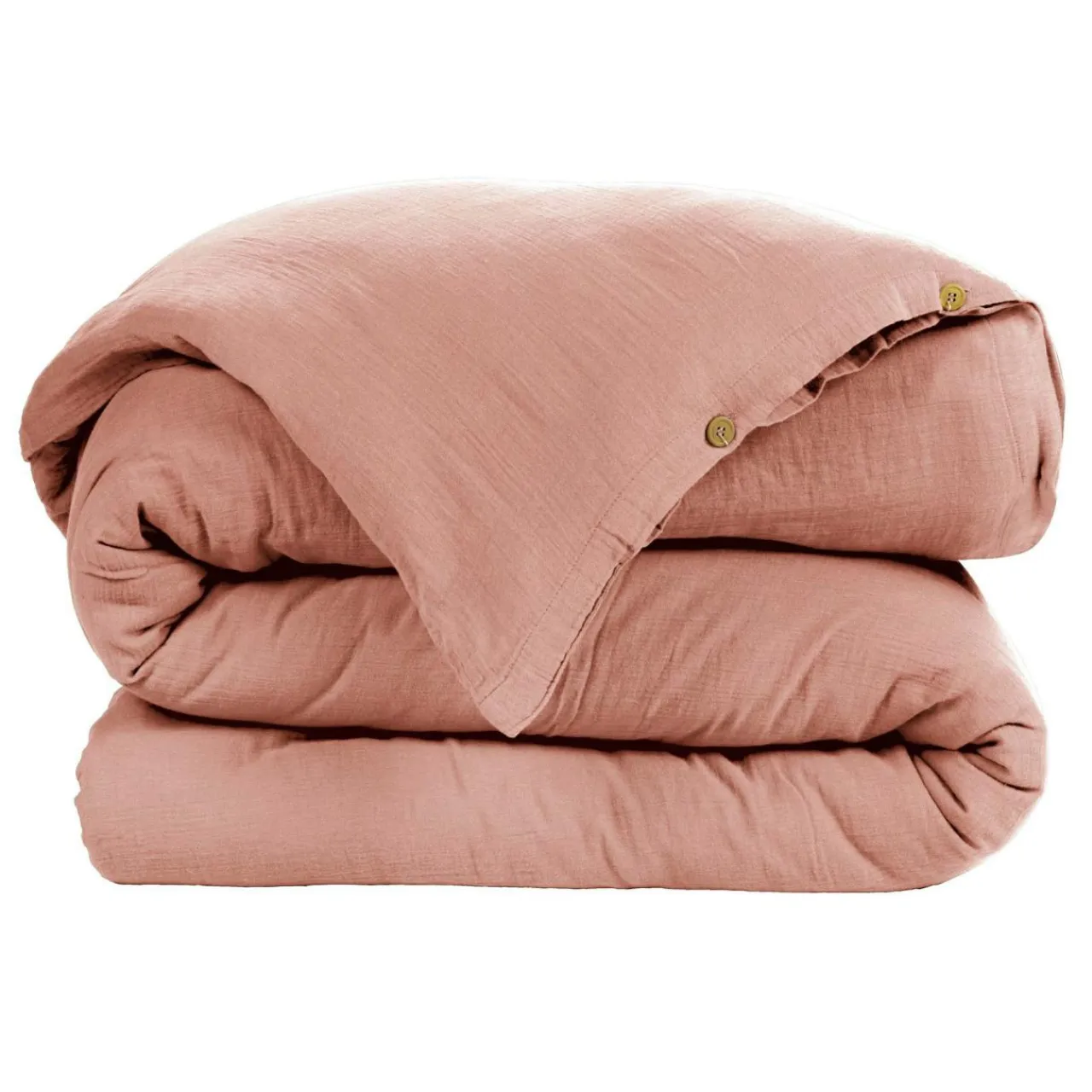 EMINZA Housse de couette gaze de coton (140 x 200 cm) Gaïa Rose Pêche Online