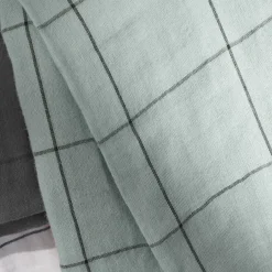 EMINZA Housse de couette gaze de coton (260 x 240 cm) Gaïa Match Vert Eucalyptus Discount