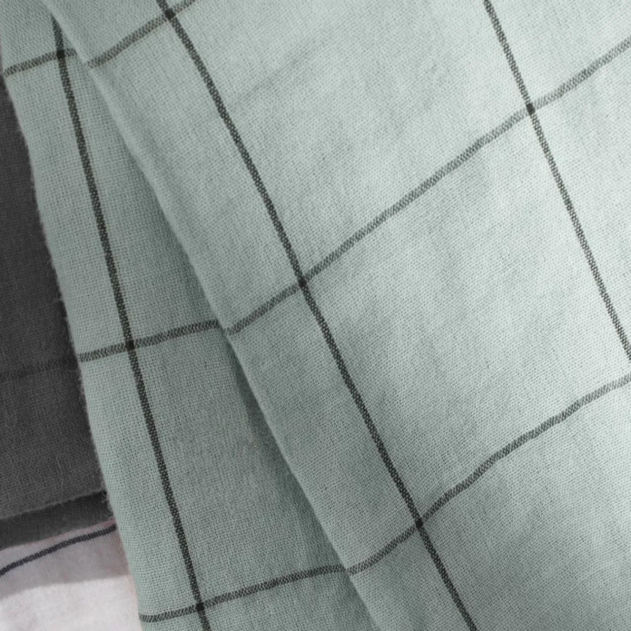 EMINZA Housse de couette gaze de coton (200 x 200 cm) Gaïa Match Vert Eucalyptus Outlet