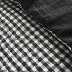 EMINZA Housse de couette gaze de coton (140 x 200 cm) Gaïa Vichy noir Online
