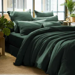 EMINZA Housse de couette gaze de coton (200 x 200 cm) Gaïa Vert sapin Best