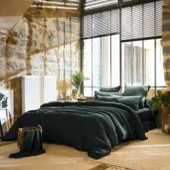EMINZA Housse de couette gaze de coton (200 x 200 cm) Gaïa Vert sapin Best